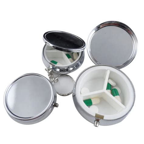 metal 3 small pill box for sale pill storage cases|Small Metal Pill Case 3 Compartment .